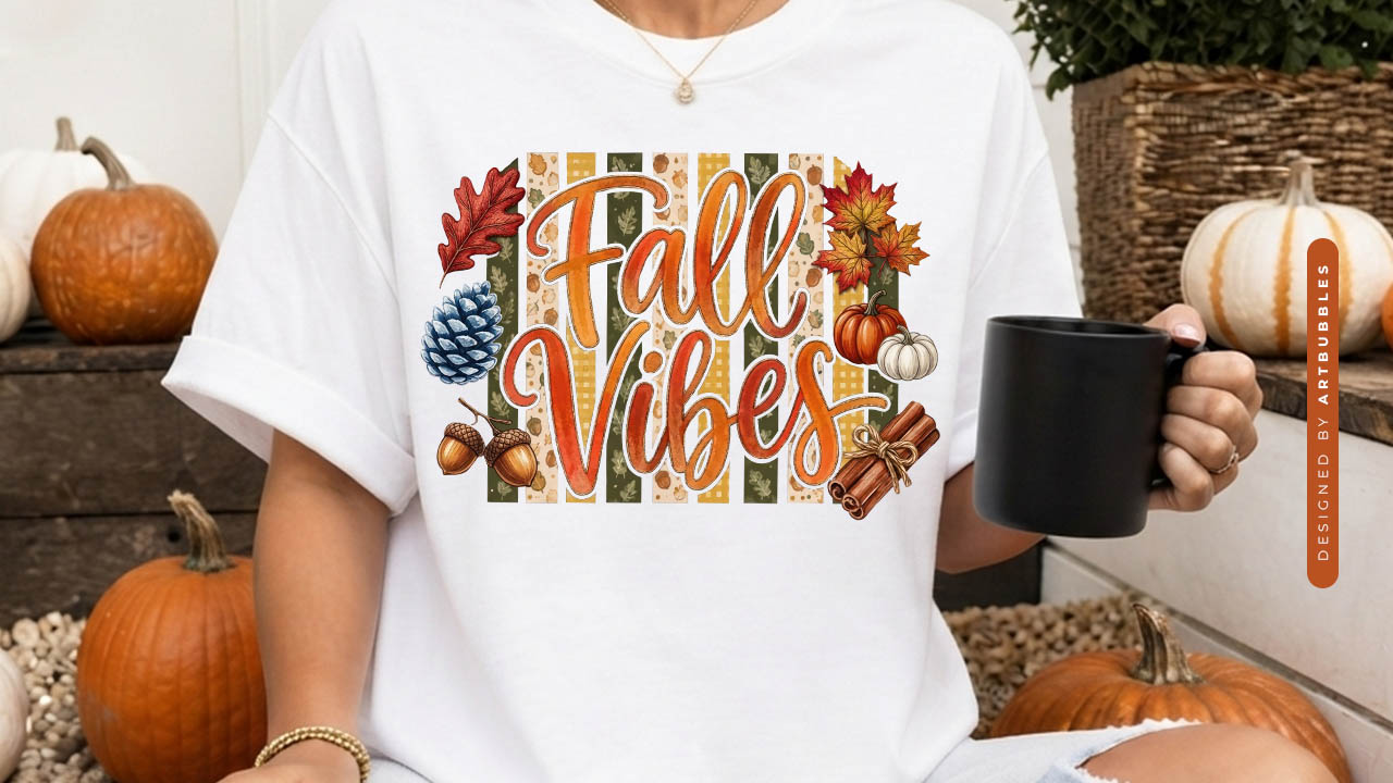 Striped Fall Vibes PNG Sublimation Shirt Mockup Image.jpg