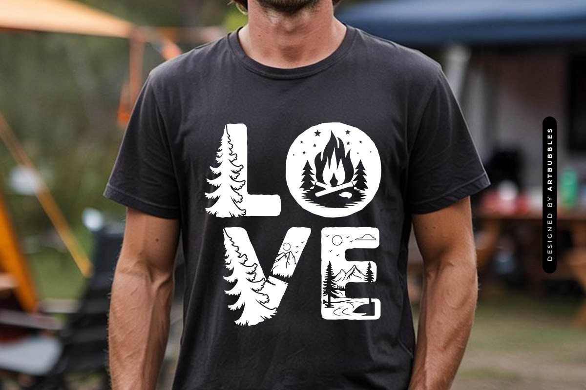 Love - Camping SVG for Cricut Tshirt Mockup Image.jpg