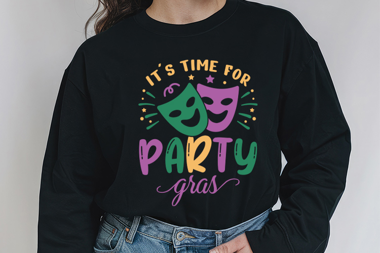 It's Time for Party Mardi Gras SVG Design Sweatshirt Mockup image.jpg