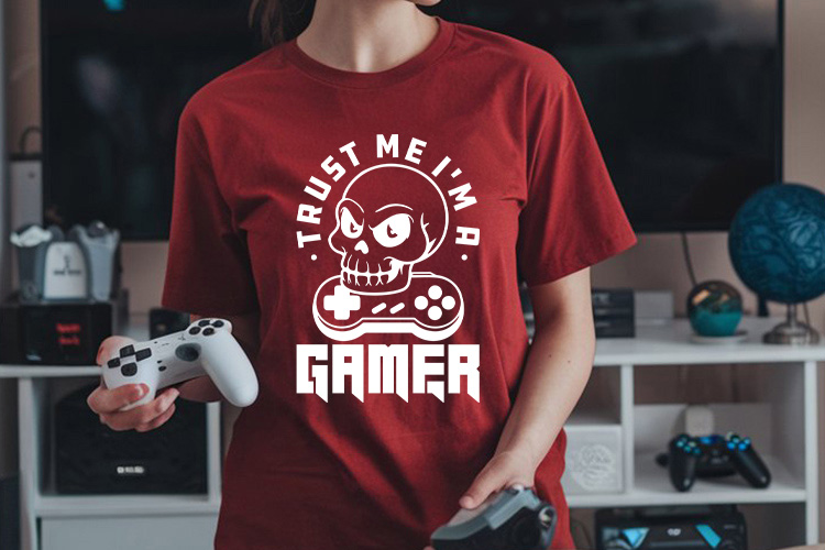 Trust Me I'm a Gamer SVG Cut File Tee Mockup image.jpg