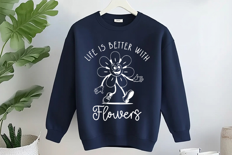 Life is Better with Flowers - Wildflower SVG Quote Tshirt Mockup Image.jpg