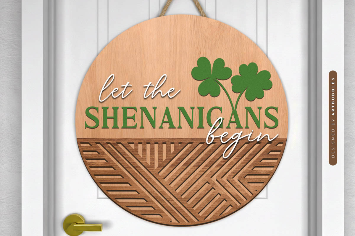 Laser Cut St Patrick's Day Door Hanger SVG Bundle Image 4.jpg
