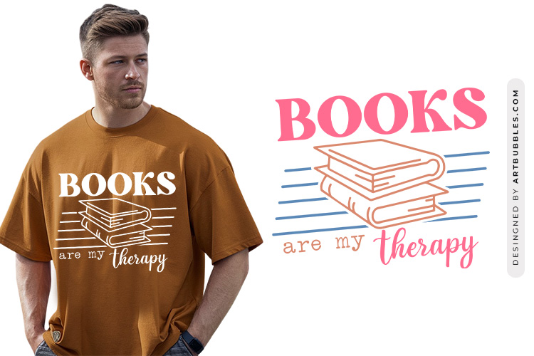Books Are My Therapy - Reading SVG Design