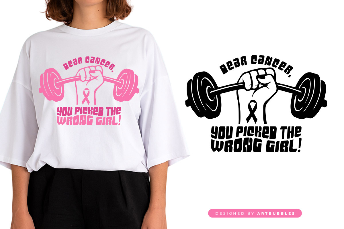 Dear Cancer You Picked the Wrong Girl Retro SVG