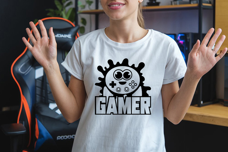 Gamer SVG, PNG, EPS, DXF File Shirt Mockup Image.jpg