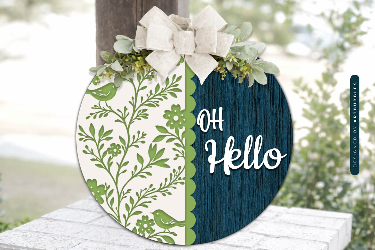 Floral Laser Cut Door Hanger SVG File Image 2.jpg