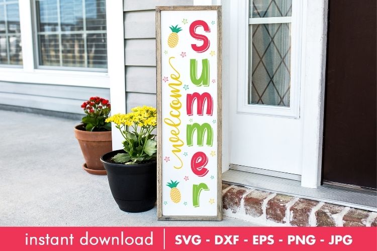 Welcome Summer Porch Sign SVG Vector