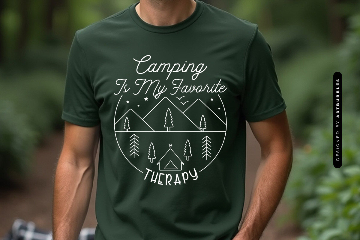 Camping is My Favorite Therapy SVG File T-shirt Mockup Image.jpg