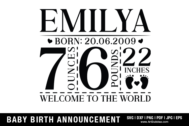 Baby Birth Announcement SVG, Welcome to the World