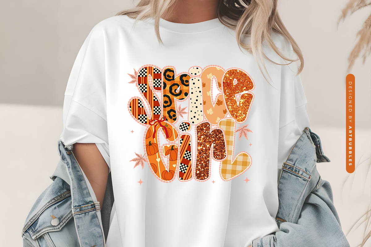 Spice Girl - Preppy Glitter Fall Sublimation Tshirt Mockup image.jpg