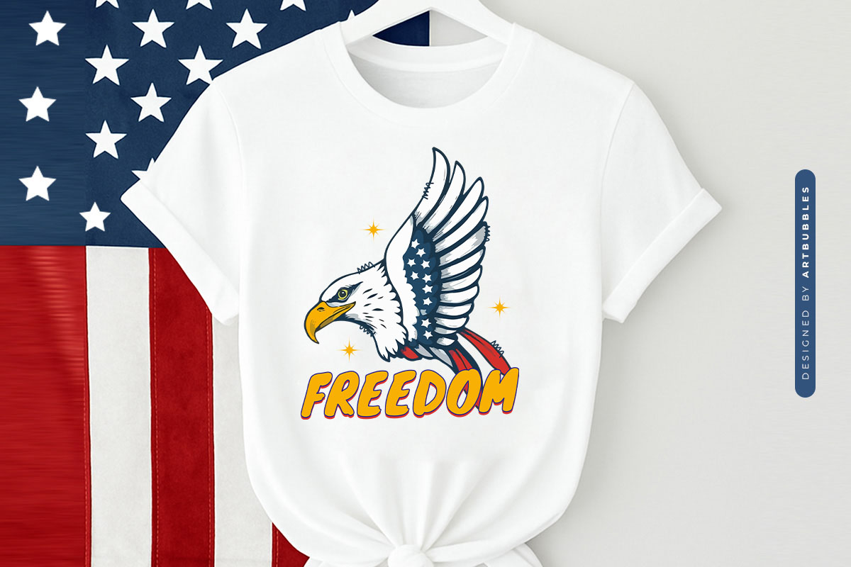 Freedom - Fourth of July Sublimation Design Tshirt Mockup Image.jpg
