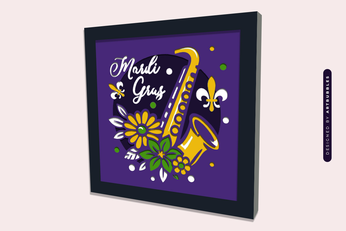 3D Floral Mardi Gras Shadow Box SVG Image 2.jpg