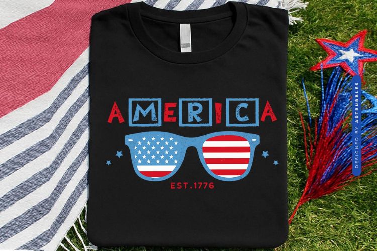 America Est 1776 - 4th of July Sublimation Transfer Shirt Mockup Image.jpg