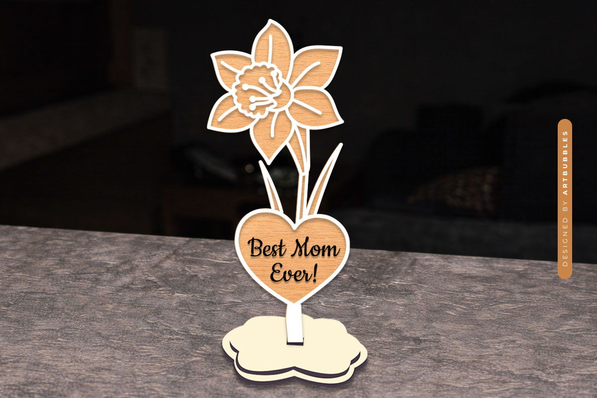 Mother's Day Stand Flower SVG Personalized