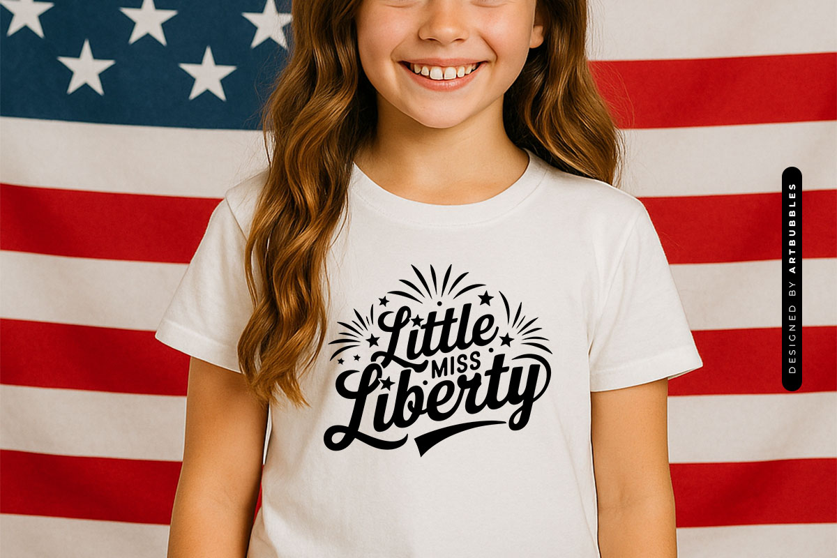 Little Miss Liberty - 4th of July SVG for Kids Tshirt Mockup Image.jpg