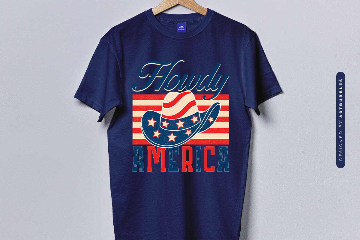Howdy America - Western 4th of July Sublimation T-shirt Mockup Image.jpg