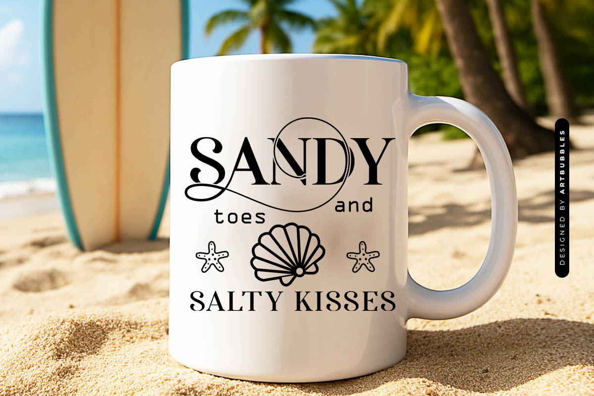 Sandy Toes and Salty Kisses - Summer SVG Mug Mockup Image.jpg
