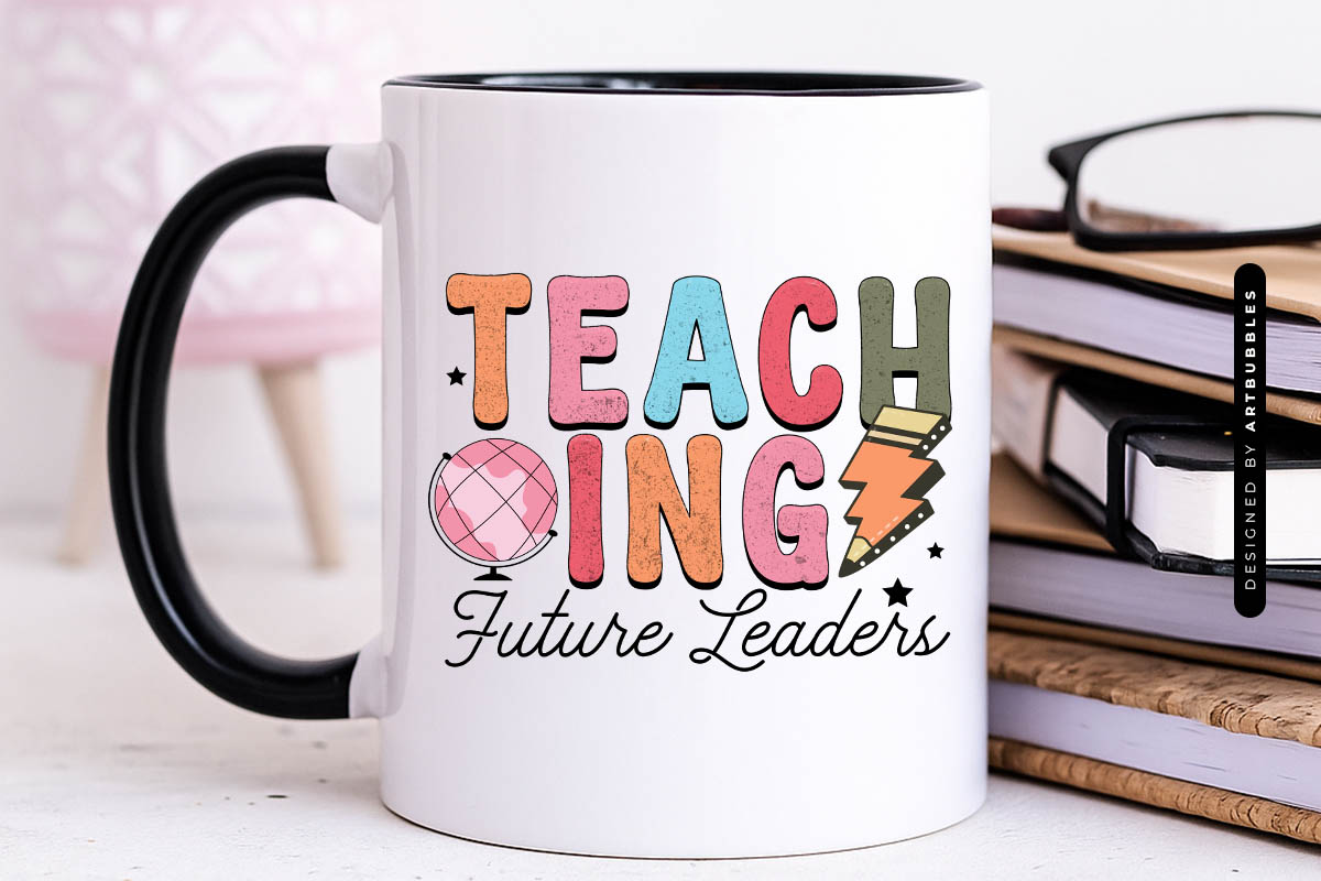 Teaching Future Leaders - Retro Teacher Sublimation Mug Mockup Image.jpg