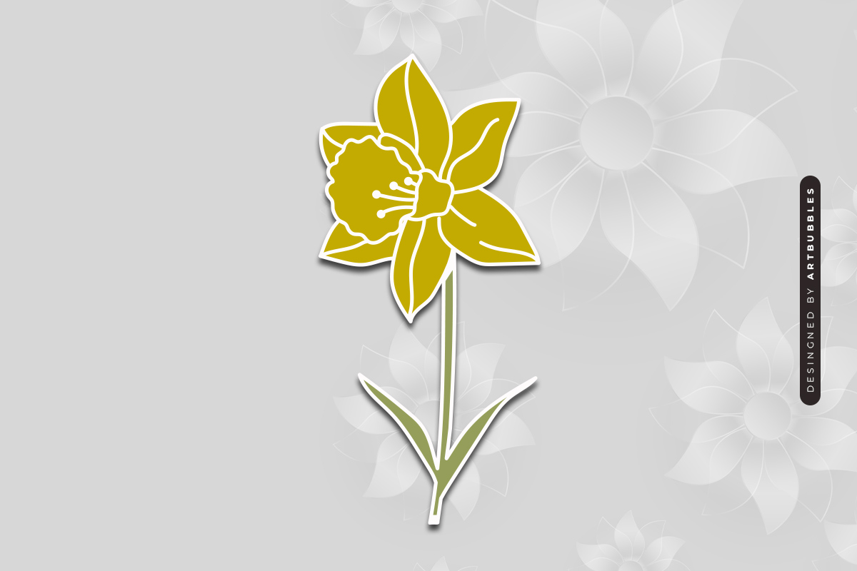 Laser Cut Daffodil Vector SVG Design Image 2.jpg