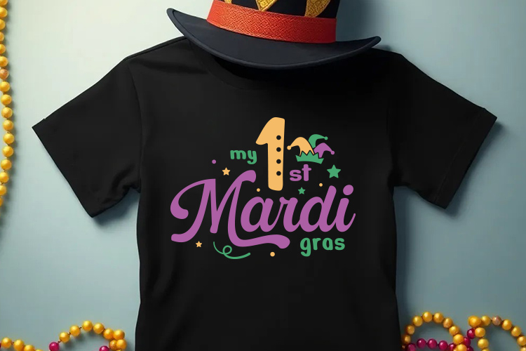 My 1st Mardi Gras SVG File Shirt Mockup Image.jpg