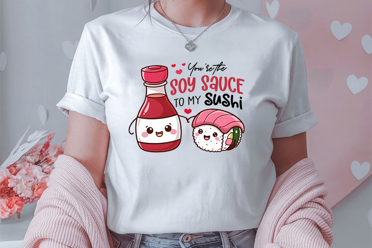 You're the Soy Sauce to My Sushi - Funny Valentine Food PNG Tshirt Mockup Image.jpg