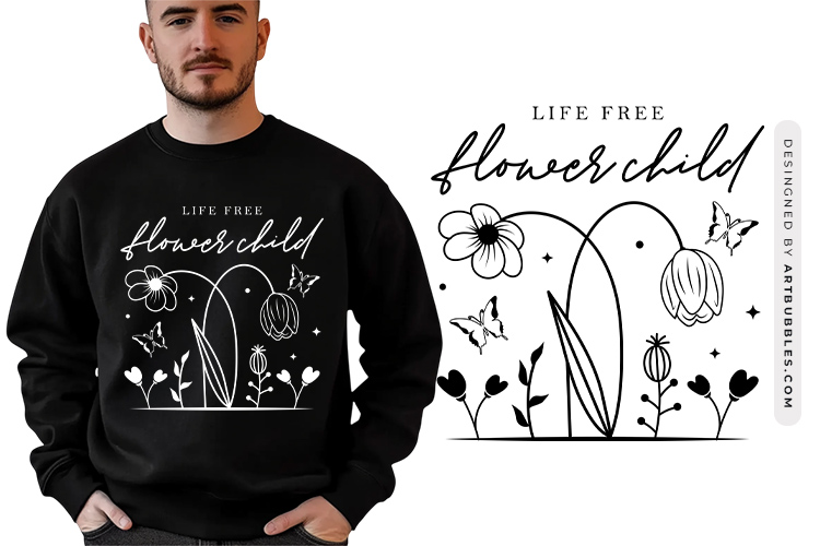 Live Free Flower Child - Wildflower Quote SVG File