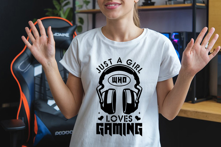 Just A Girl Who Loves Gaming SVG Design Shirt Mockup image.jpg