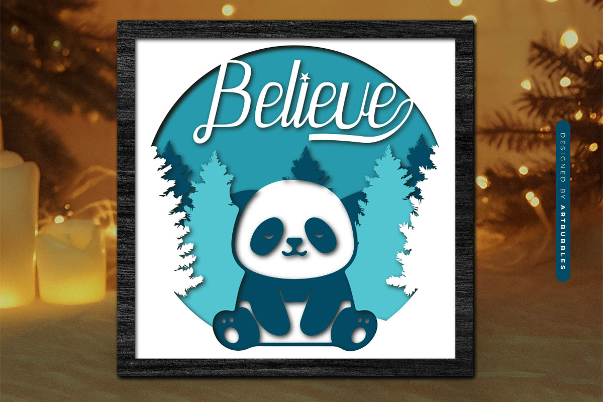 Panda Christmas Layered Shadow Box SVG Image.jpg