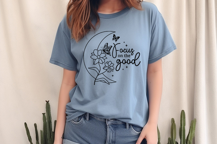Focus On The Good - Free Butterfly SVG Vector Tshirt Mockup Image.jpg