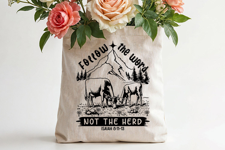 Follow the Word Not the Herd - Funny Animal SVG tote Bag Mockup Image.jpg