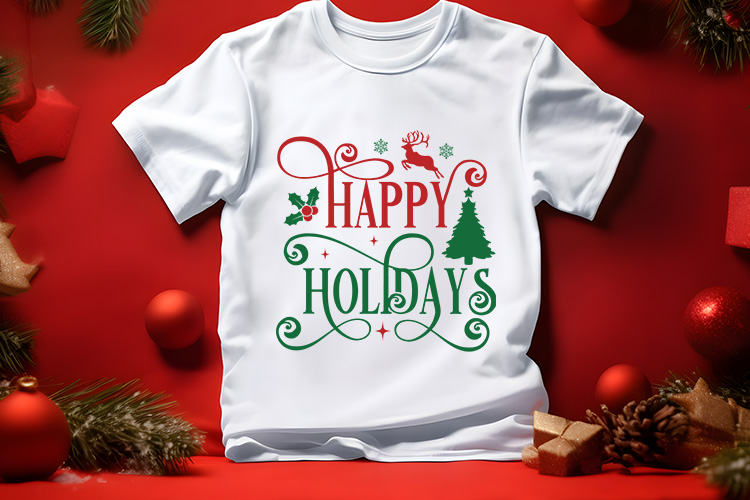 Happy Holidays - Christmas SVG Free Shirt Mockup Image.jpg