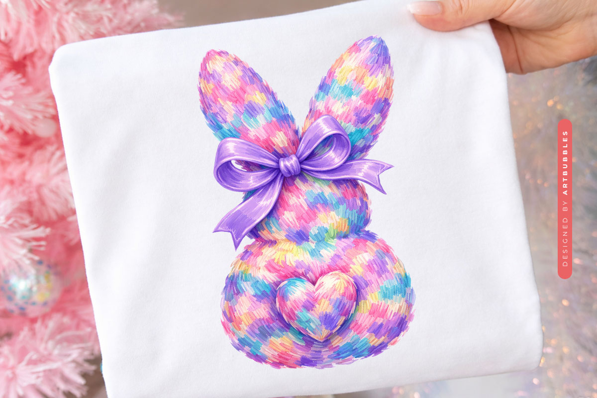Preppy Easter Bunny Sublimation Design tote Mockup Image.jpg