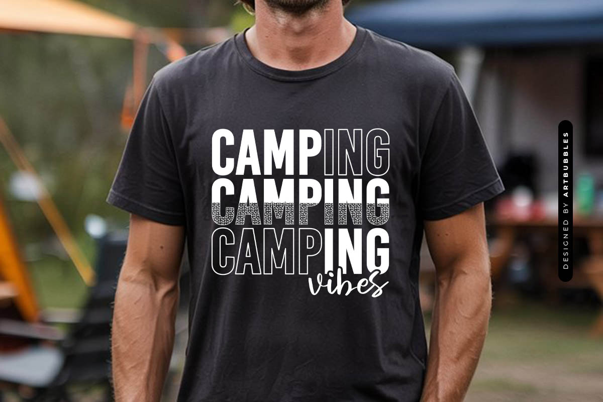Camping Vibes SVG File for Cricut Tshirt Mockup Image.jpg