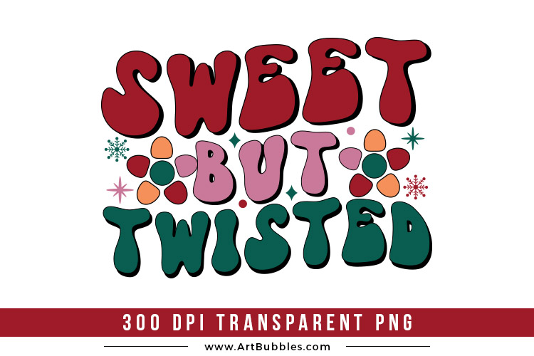 Sweet But Twisted | Retro Christmas PNG