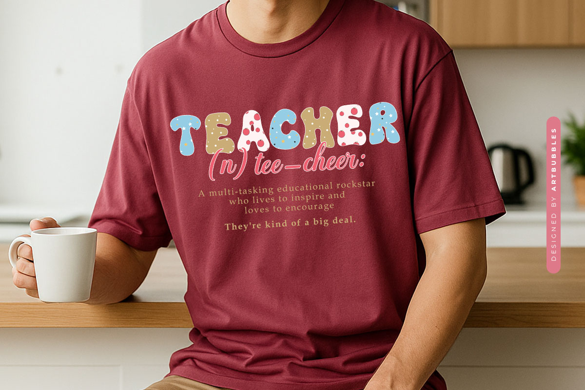 Retro Teacher Definition Sublimation Design Tshirt Mockup Image.jpg