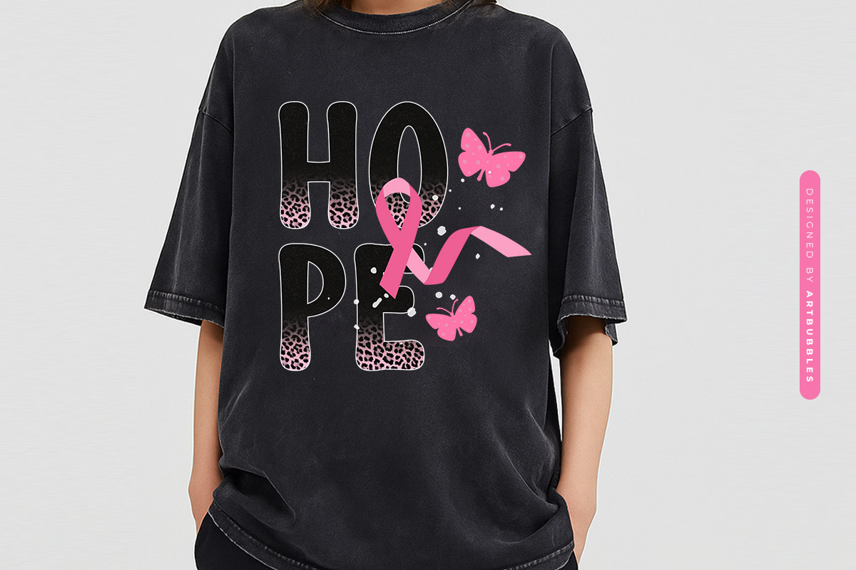 Leopard Print Hope Breast Cancer Sublimation Shirt Mockup Image.jpg