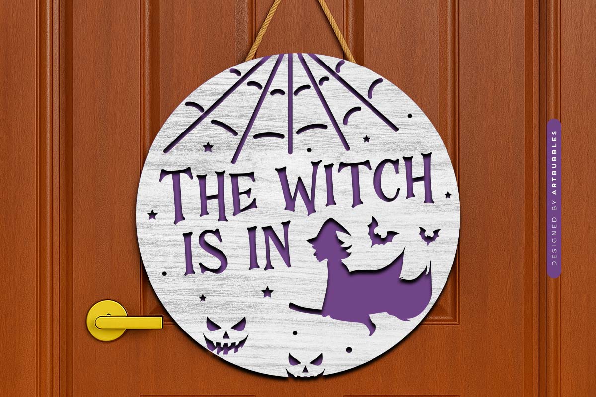 The Witch is in - Halloween Door Hanger SVG PNG Image 2.jpg