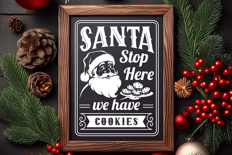 Santa Stop Here - Farmhouse Christmas Wooden Sign SVG Image 2.jpg