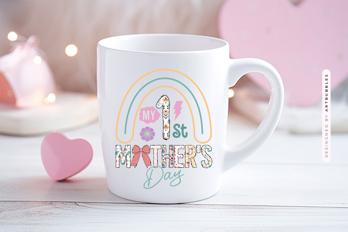 My 1st Mother's Day PNG Sublimation Design Mug Mockup Image.jpg