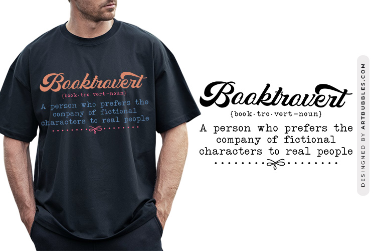 Booktrovert Definition SVG Graphic - Reading PNG