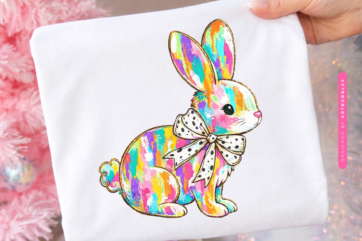 Brushstroke Bunny Easter Sublimation PNG Tote Mockup Image.jpg