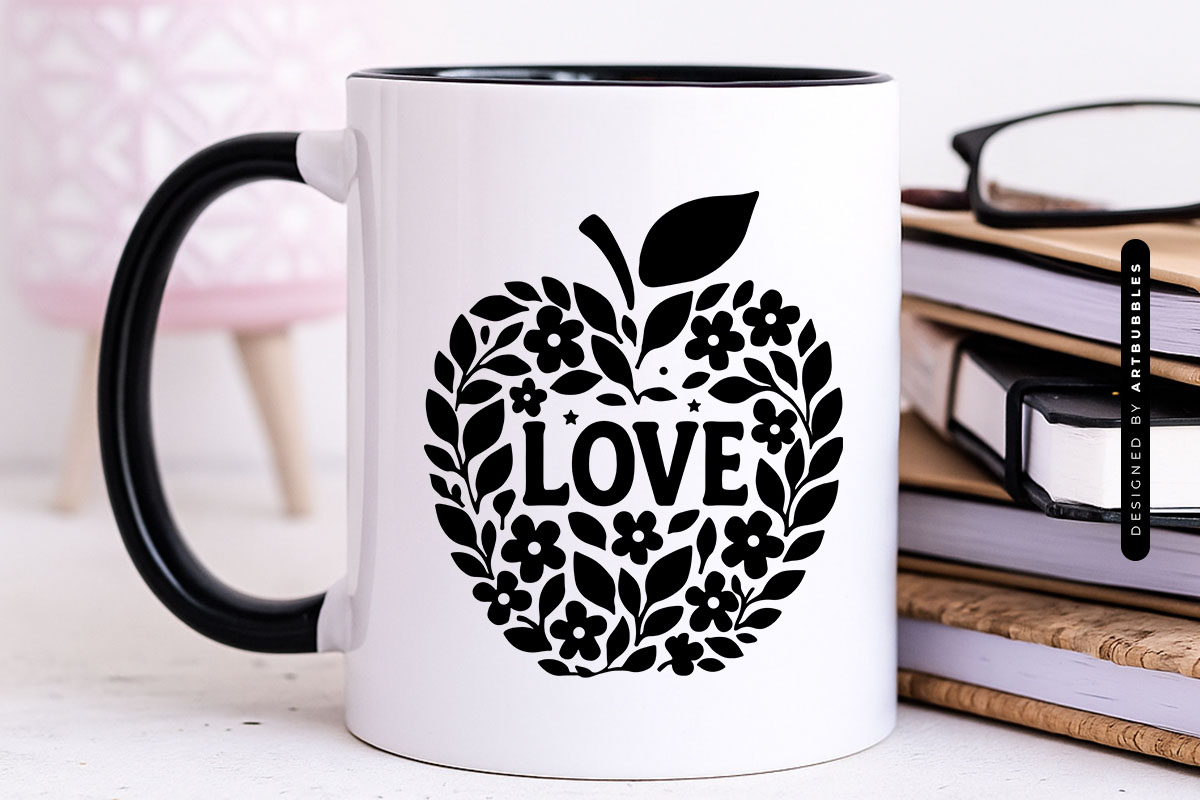 Love - Floral Teacher Apple SVG File Mug Mockup Image.jpg
