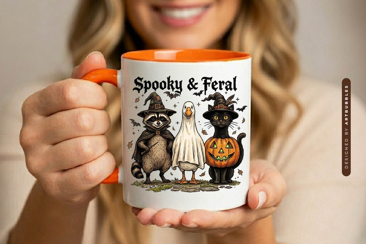 Spooky & Feral - Fall Sublimation PNG Design Mug Mockup Image.jpg