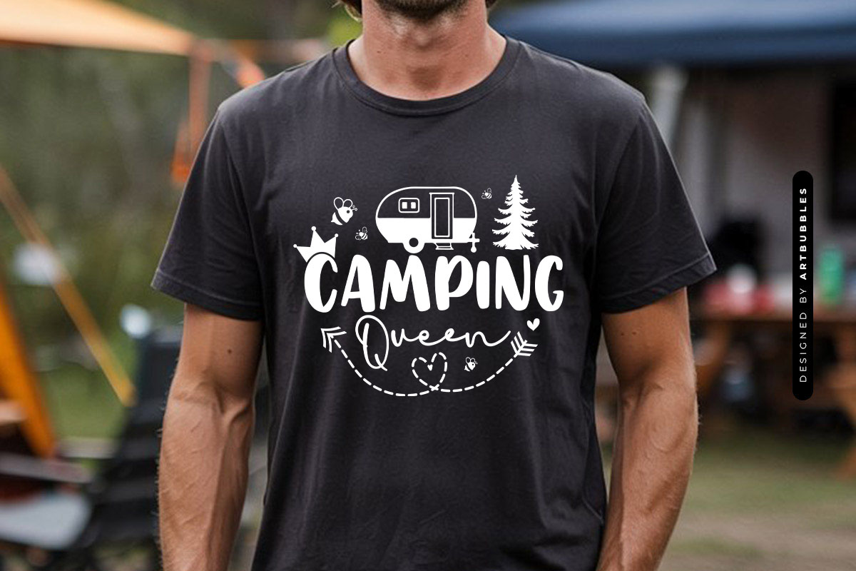 Camping Queen SVG for Cricut and Silhouette Tshirt Mockup Image.jpg