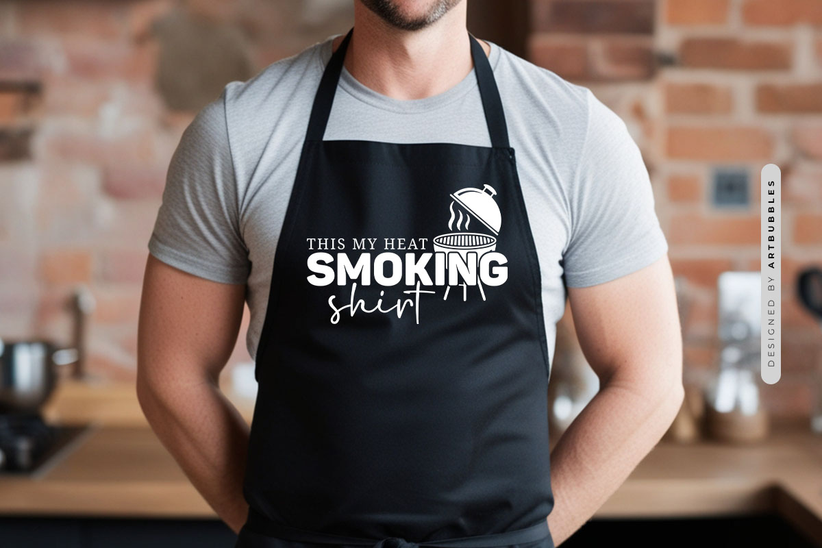 This is My Heat Smoking Shirt - Grilling SVG Apron Mockup Image.jpg