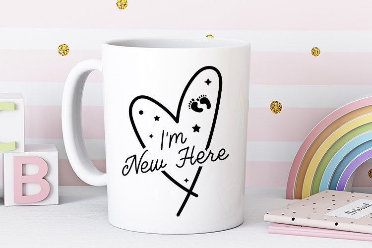 I'm New Here - Handmade Newborn Baby SVG Mug Mockup Image.jpg