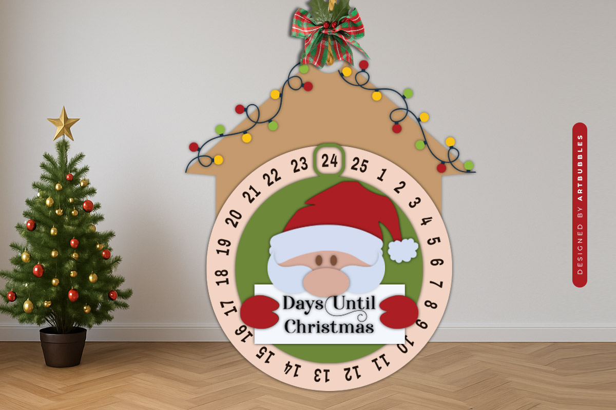 Santa Claus Days Until Christmas Countdown SVG