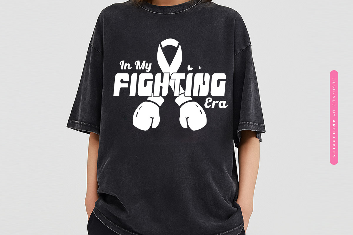 In My Fighting Era - Retro Breast Cancer SVG Tshirt Mockup Image.jpg