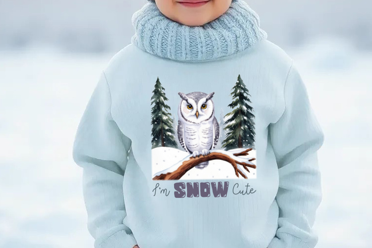 I'm Snow Cute - Vibrant Winter Kids Sublimation Sweatshirt Mockup Image.jpg