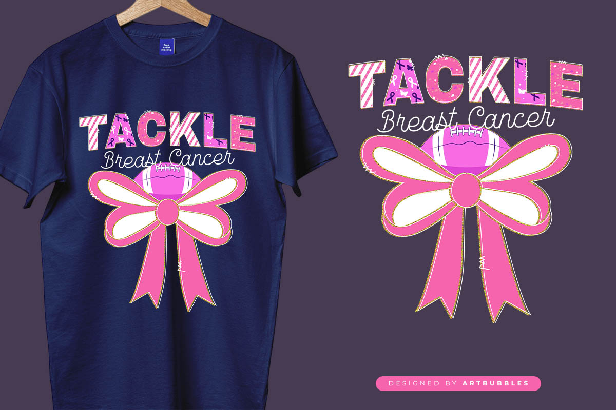 Coquette Tackle Breast Cancer Sublimation Print